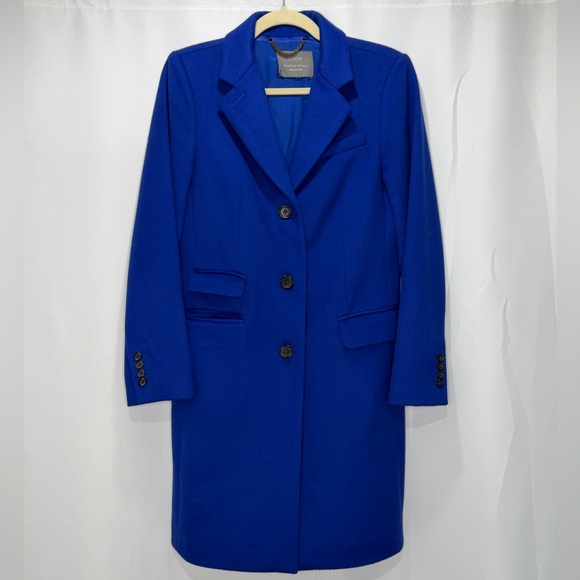J. Crew Nello Gori Single Breasted Italian Wool Peacoat in Cobalt Blue - Picture 2 of 13